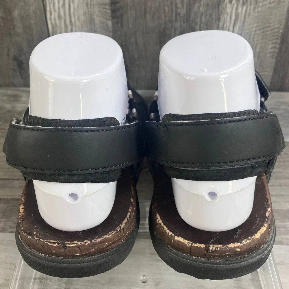 Merrell Womens Black White Checkered Leather Strappy Sandals J94148 Size 7